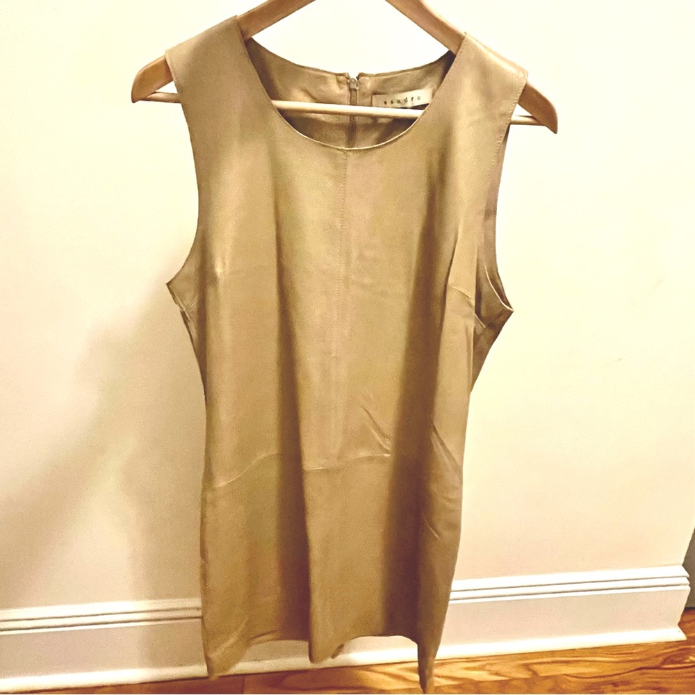 Sandro Elegant Tan Sleeveless Dress Size 3